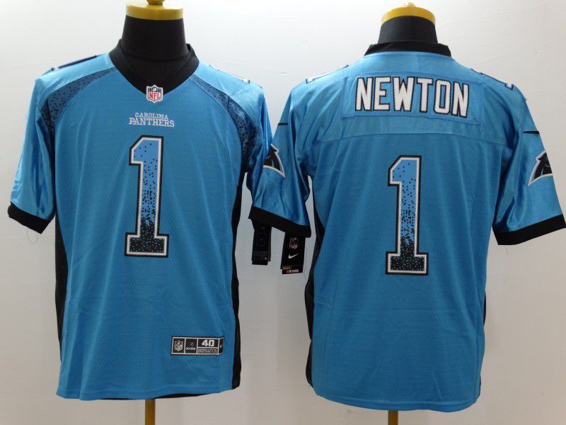 Men Carolina Panthers 1 Newton Blue Nike Drift Fashion Limited NFL Jersey
